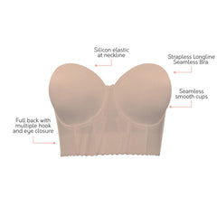 Full Back Coverage Longline Strapless Corset Bra-Nude（BUY 1 GET 1 FREE）