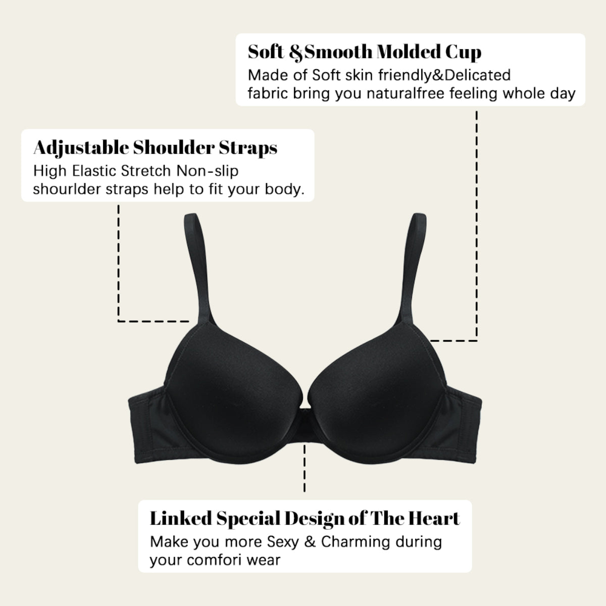 Cloud Bras® Women's Contour Ultra-thin Steel Ring T-Shirt Bra