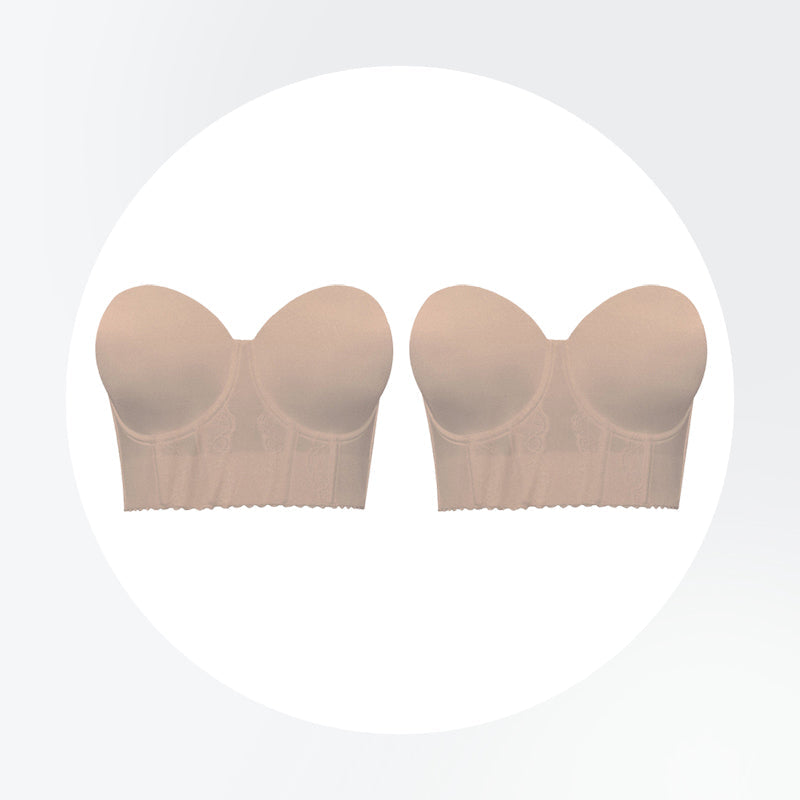 Full Back Coverage Longline Strapless Corset Bra-Nude（BUY 1 GET 1 FREE）