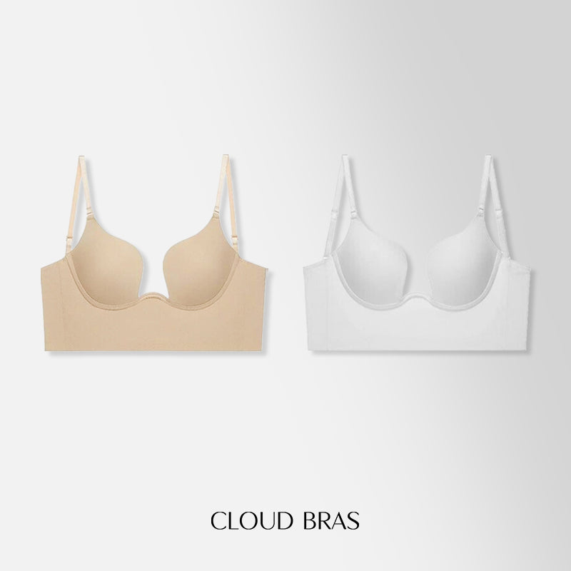 Cloud Bras®Women's Backless Push-Up Plunge Bra with Convertible Clear
