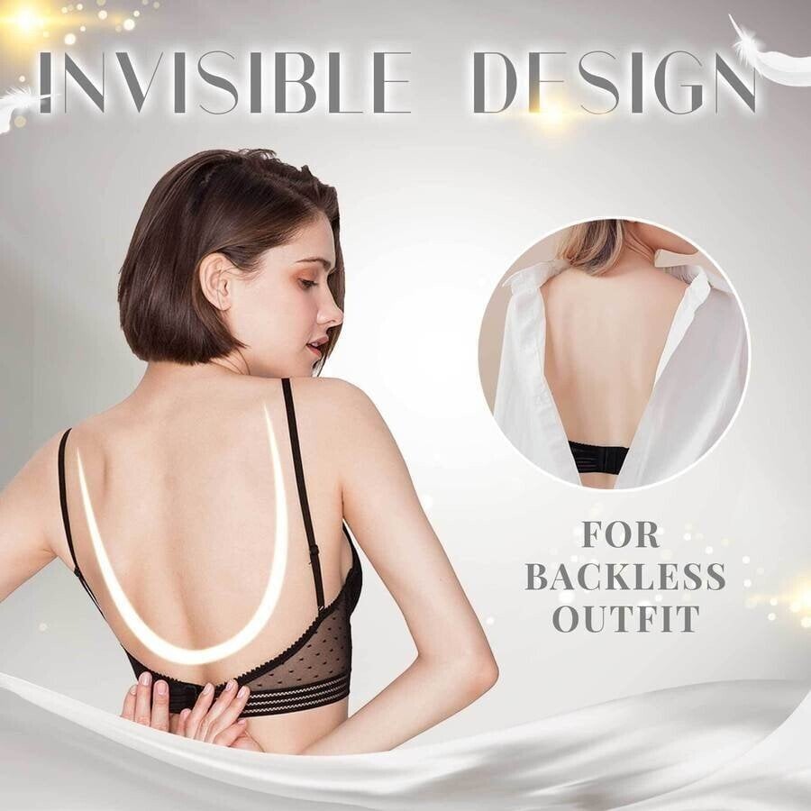 Low Back Wireless Lifting Lace Bra For Backless Dress, Lace Push Up U-back  Comfort Low Cut Bralette For Women