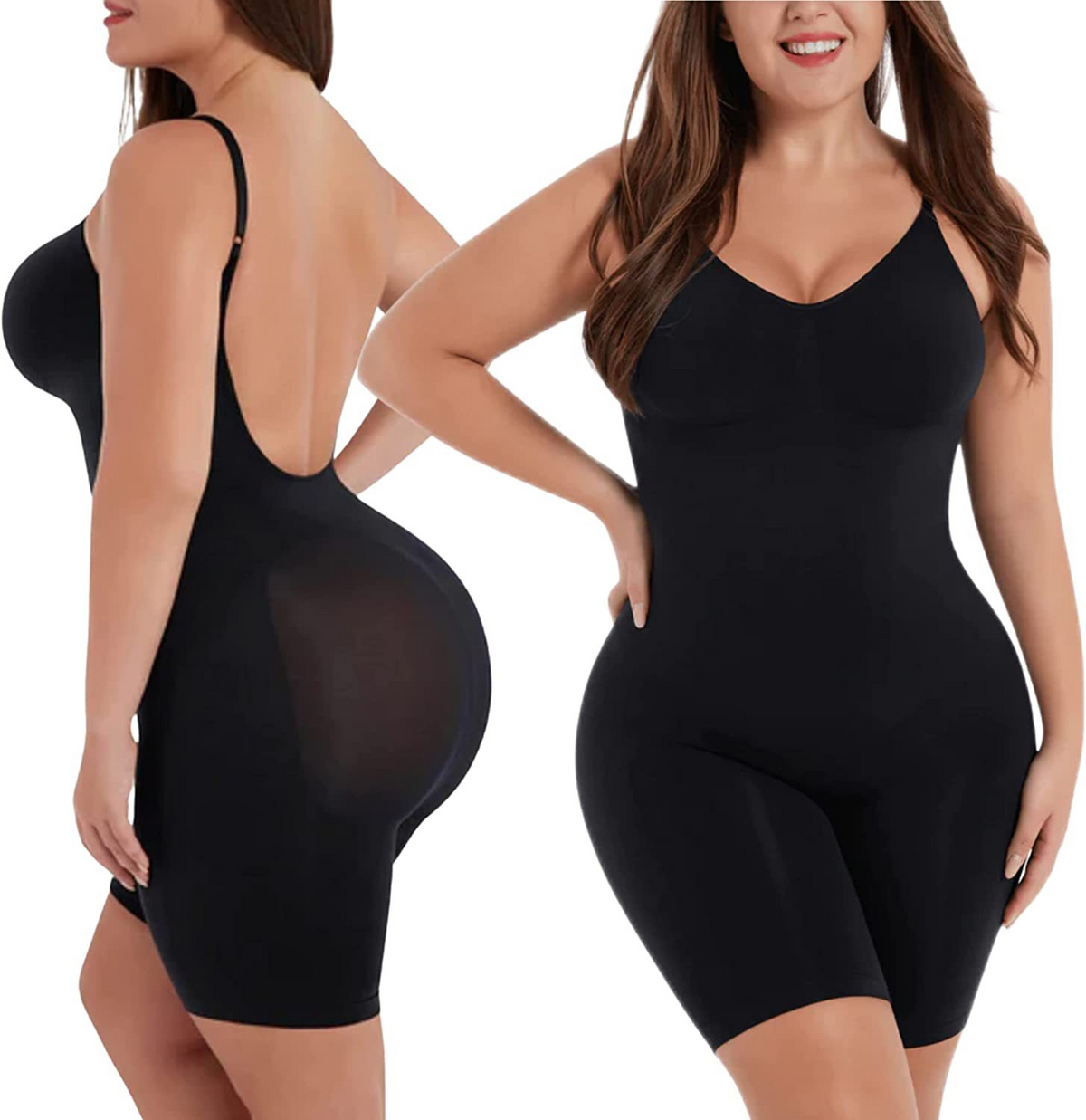 Cloud Bras®LOW BACK SEAMLESS TUMMY CONTROL BODYSUIT SHAPEWEAR - MID THIGH