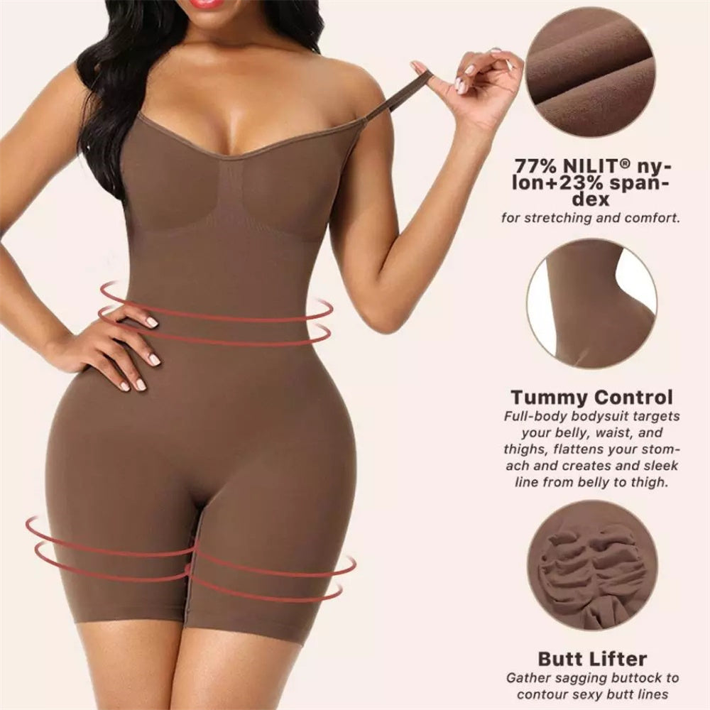 Ultra Comfy Body Shaper,,women Sculpting Bodysuit Tummy Control Shapewear  Seamless Body Shaper Thong Adjustable Straps , Botao