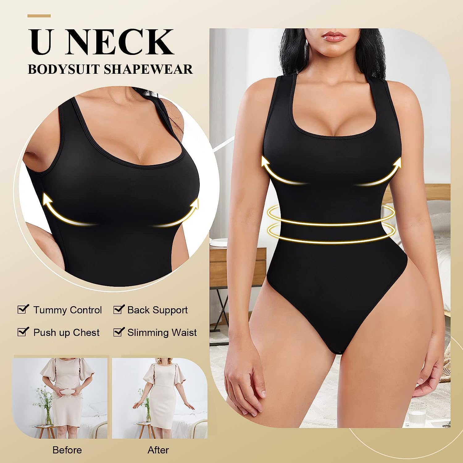 Seamless Womens Bodysuit With Open Crotch, Push Up Waist Trainer