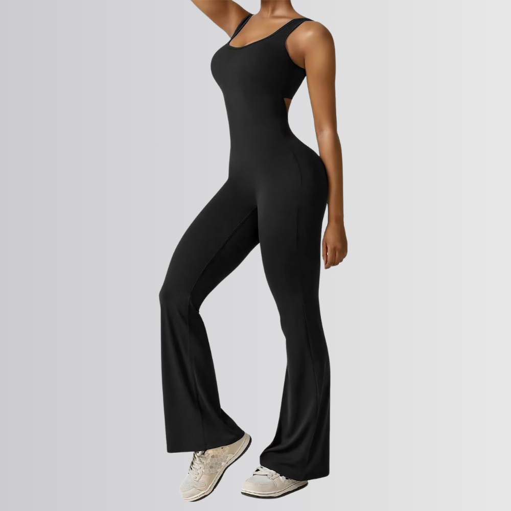 Flare Jumpsuit With Built In Bra