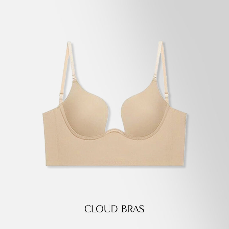 CLZOUD Bra for Woman Big Size White Nylon,Spandex Women's T Shirt Bra with  Push Up Padded Bralette Bra without Underwire Seamless Comfortable Soft Cup