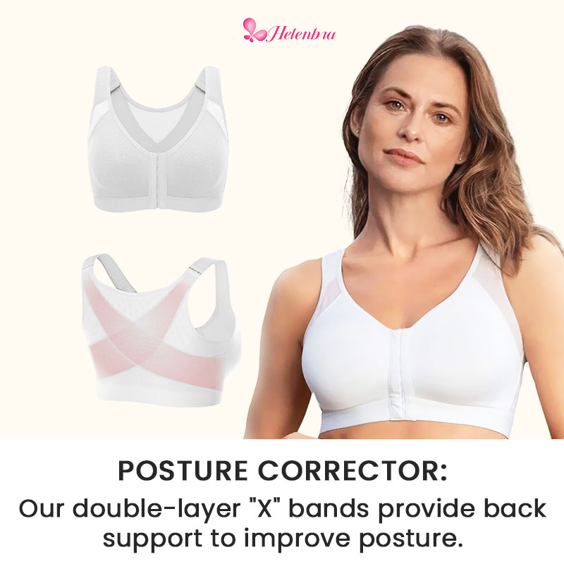 Cloud Bras® Bra-Front Closure Posture Wireless Back Support Full Coverage Bra(BUY 1 GET 2 FREE)-White