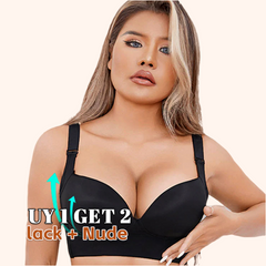 Cloud Bras®DEEP CUP BRA HIDE BACK FAT WITH SHAPEWEAR INCORPORATED(BUY 1 GET 1 FREE)Black+Nude