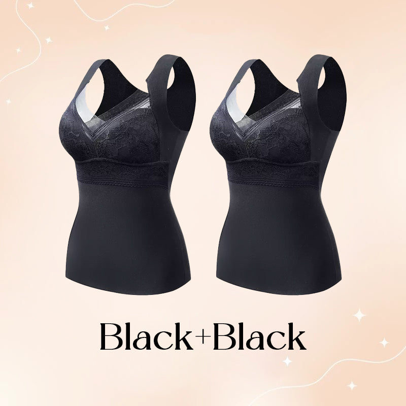 Cloud Bras® (BUY 1 GET 1 FREE) Women's 2-in-1 Built-in Bra Thermal Camisoles -2pcs Black