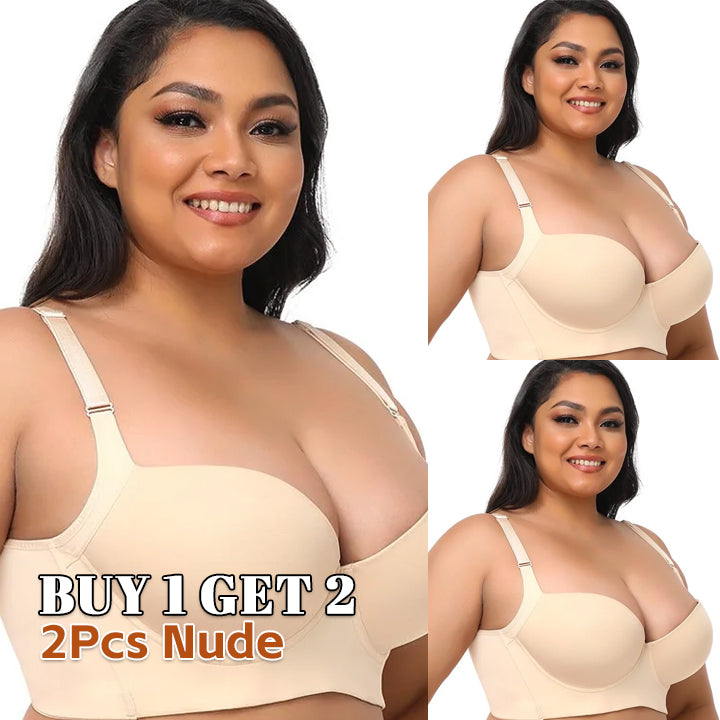 Cloud Bras®DEEP CUP BRA HIDE BACK FAT WITH SHAPEWEAR INCORPORATED(BUY 1 GET  1 FREE)2Pcs Nude