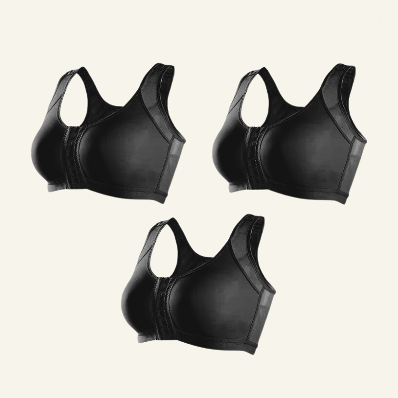 Cloud Bras® Bra-Front Closure Posture Wireless Back Support Full Coverage Bra (BUY 1 GET 2 FREE)-Black