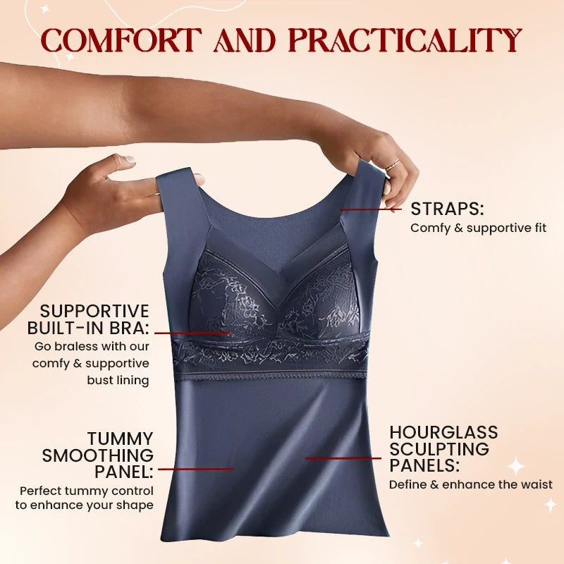 Cloud Bras® (BUY 1 GET 1 FREE) Women's 2-in-1 Built-in Bra Thermal Camisoles-Blue+Nude