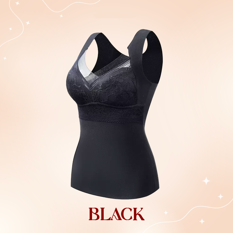 Cloud Bras® (BUY 1 GET 1 FREE) Women's 2-in-1 Built-in Bra Thermal Camisoles -2pcs Black