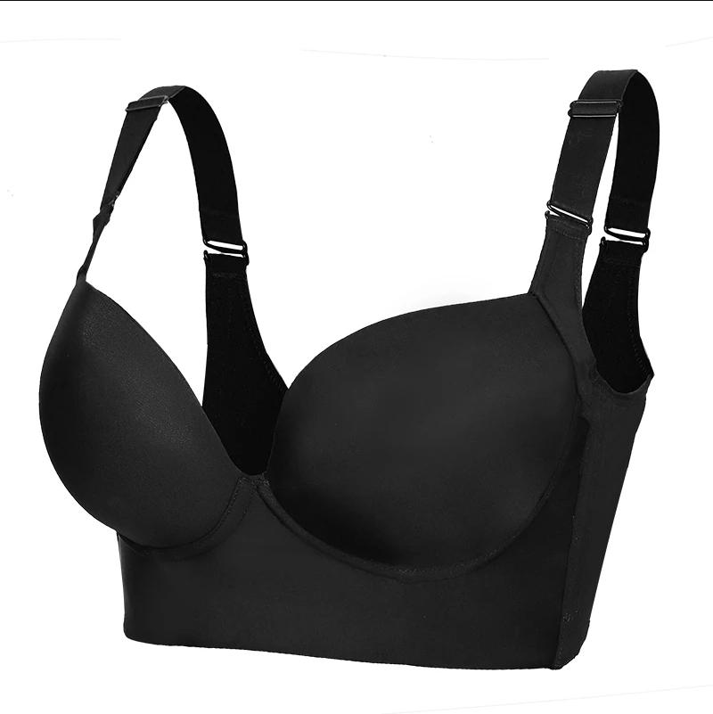 Cloud Bras®DEEP CUP BRA HIDE BACK FAT WITH SHAPEWEAR INCORPORATED(BUY 1 GET  1 FREE)2Pcs Black