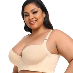 Cloud Bras®DEEP CUP BRA HIDE BACK FAT WITH SHAPEWEAR INCORPORATED(BUY 1 GET 1 FREE)Black+Nude