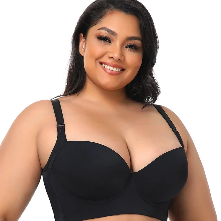 Cloud Bras®DEEP CUP BRA HIDE BACK FAT WITH SHAPEWEAR INCORPORATED(BUY 1 GET 1 FREE)Black+Nude