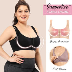 Cloud Bras® Bra-Front Closure Posture Wireless Back Support Full Coverage Bra (BUY 1 GET 2 FREE)-Black