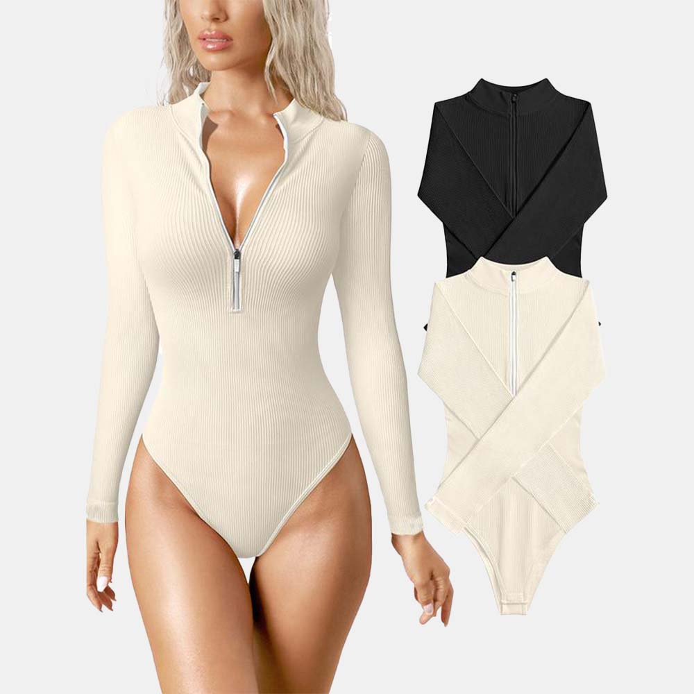 Cloudbras® LONG SLEEVE ZIP-UP BODYSUIT(BUY 1 GET 1 FREE)-2PCS SET