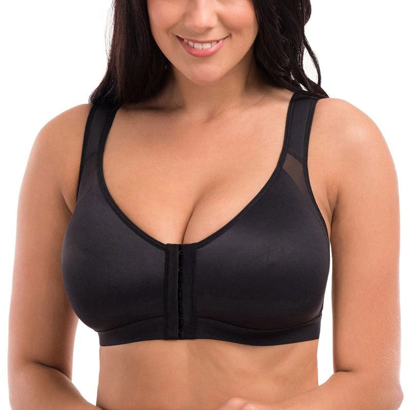 Cloud Bras® Bra-Front Closure Posture Wireless Back Support Full Coverage Bra (BUY 1 GET 2 FREE)-Black